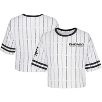 T-shirt blanc Chicago White Sox Ball rayé pour jeune fille