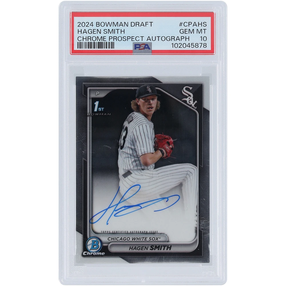 Hagen Smith Chicago White Sox Autographed 2024 Bowman Chrome 1st Bowman #CPA-HS PSA Authenticated 10 Card