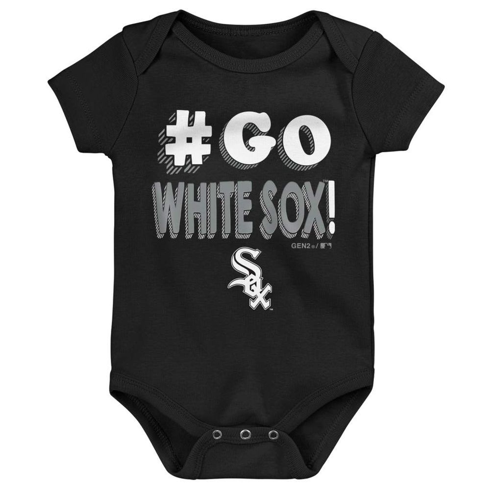 Infant Black/White/Gray Chicago White Sox Born To Win 3-Pack Bodysuit Set