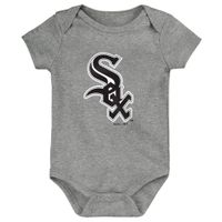 Infant Black/White/Gray Chicago White Sox Born To Win 3-Pack Bodysuit Set