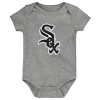Infant Black/White/Gray Chicago White Sox Born To Win 3-Pack Bodysuit Set