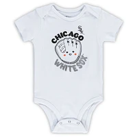 Infant Black/White/Heathered Gray Chicago White Sox 3-Pack Change Up Bodysuit Set