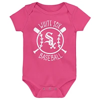 Ensemble de trois bodies pour bébé Chicago White Sox Slide Home