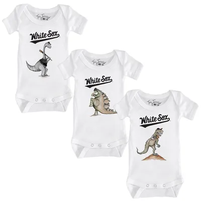 Chicago White Sox Tiny Turnip Infant 3-Piece Dinosaur Bodysuit Set