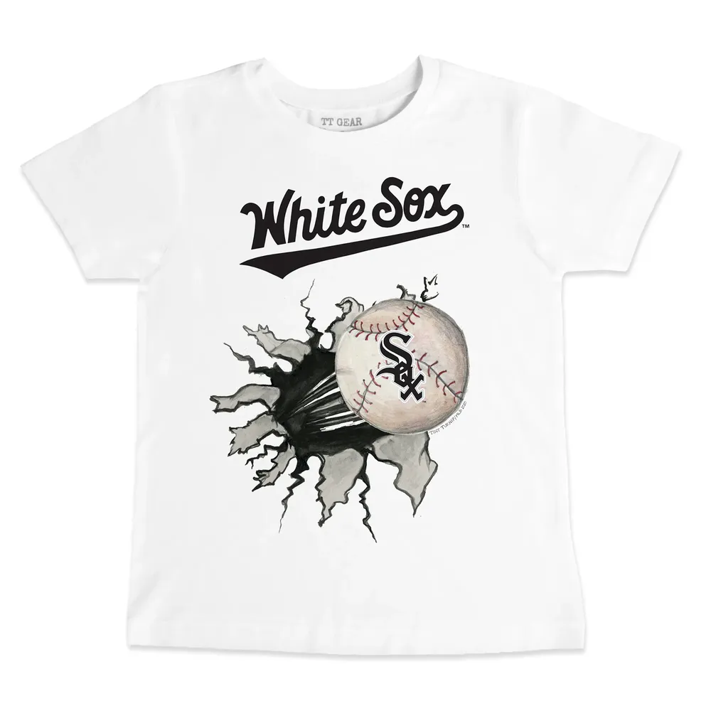 Women's Tiny Turnip White Baltimore Orioles Baseball Tear T-Shirt