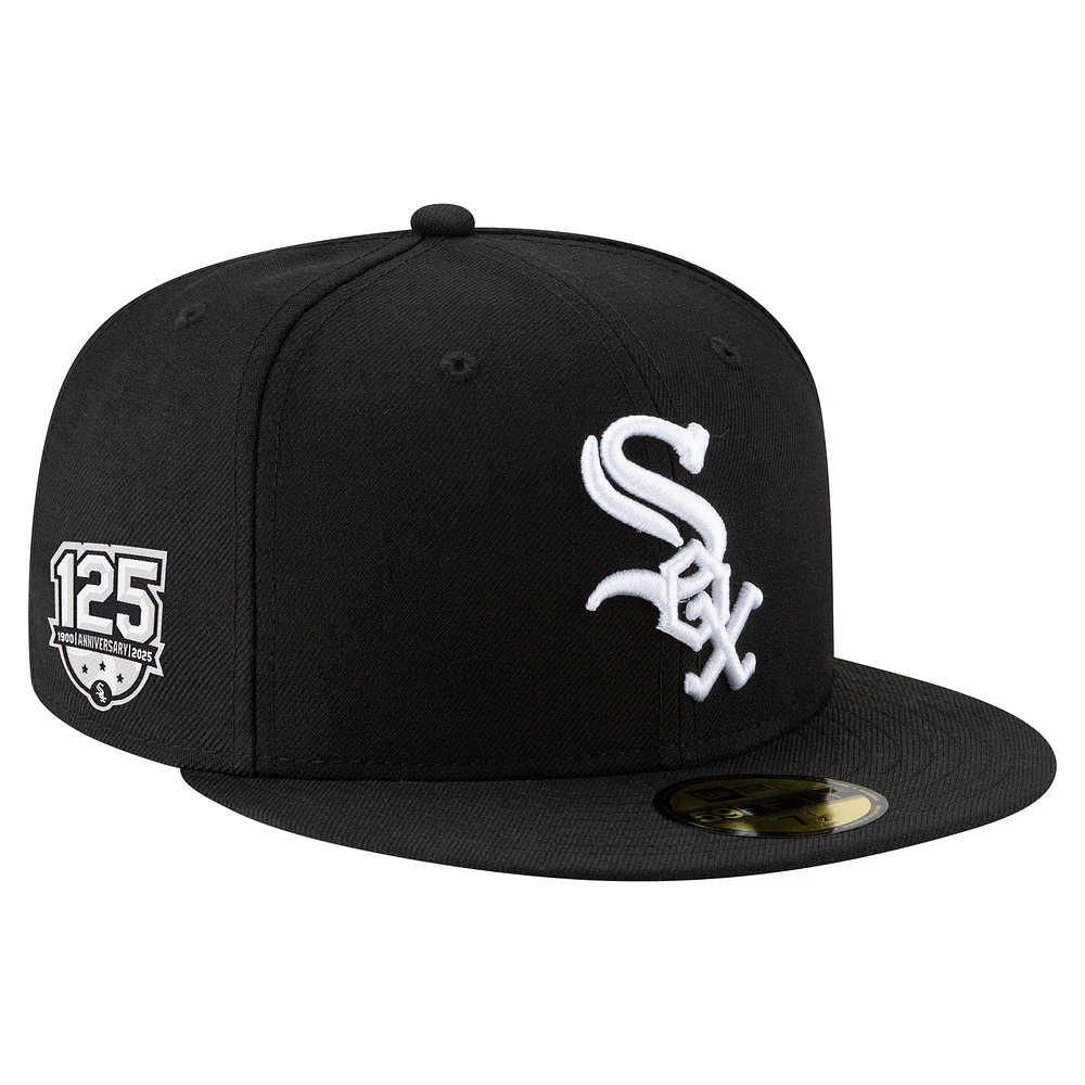 Men's New Era Black Chicago White Sox 125th Anniversary 59FIFTY Fitted Hat