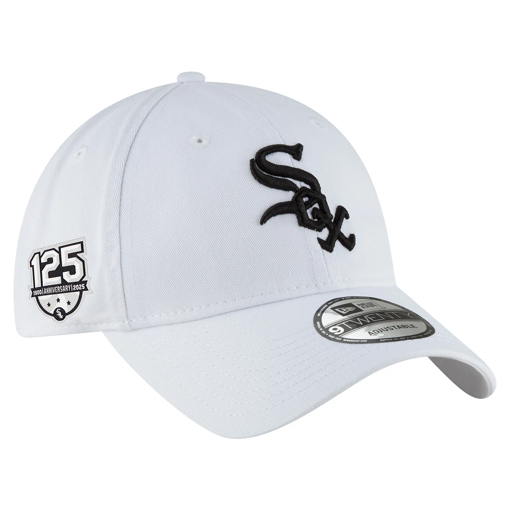 Men's New Era  White Chicago White Sox 125th Anniversary 9TWENTY Adjustable Hat