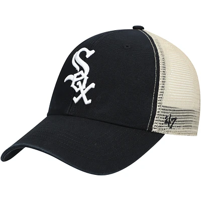 Men's '47 Black/Natural Chicago White Sox Flagship Washed MVP Trucker Snapback Hat