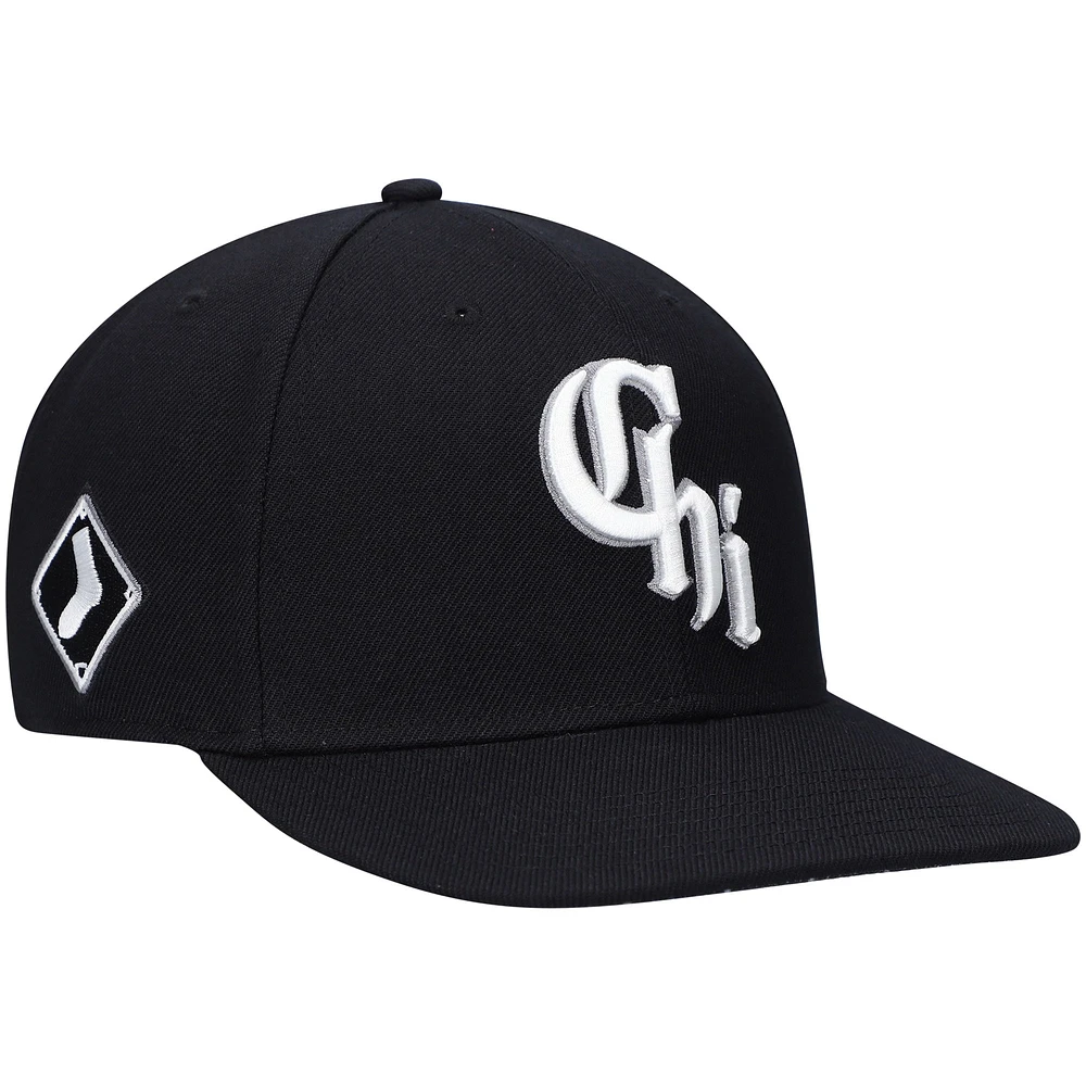 '47 Black Chicago White Sox 2021 City Connect Captain Snapback Casquette pour homme