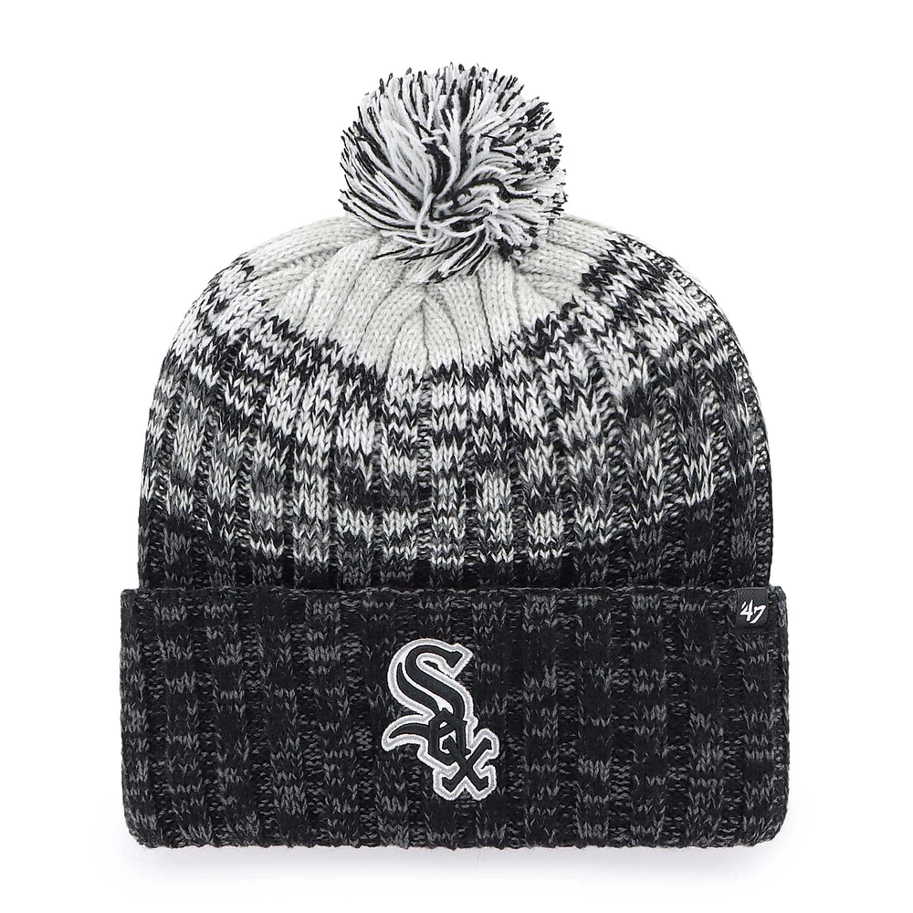 Bonnet en tricot à revers Cascade '47 noir Chicago White Sox pour homme avec pompon