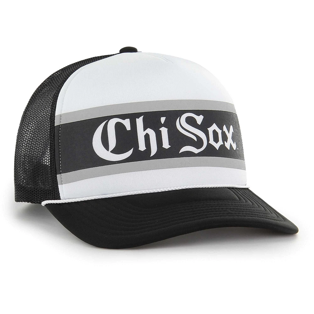 Men's '47 Black Chicago White Sox Retro Region Foam Trucker Adjustable Hat