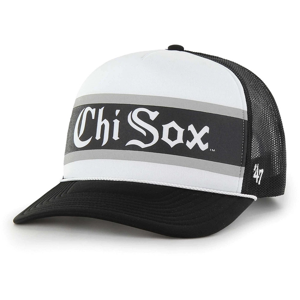 Men's '47 Black Chicago White Sox Retro Region Foam Trucker Adjustable Hat