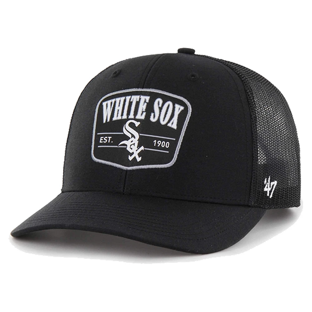 Men's '47 Black Chicago White Sox Squad Trucker Adjustable Hat