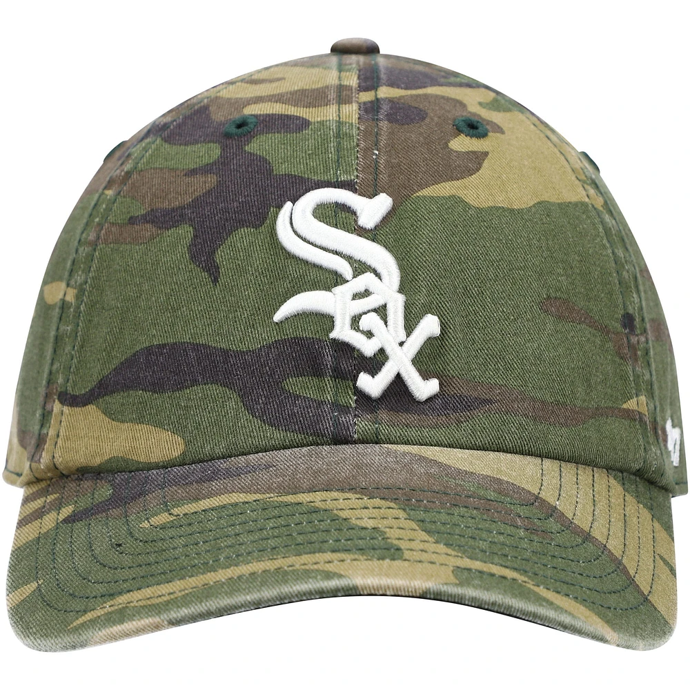 Casquette réglable '47 Camo Chicago White Sox Team Clean Up pour homme