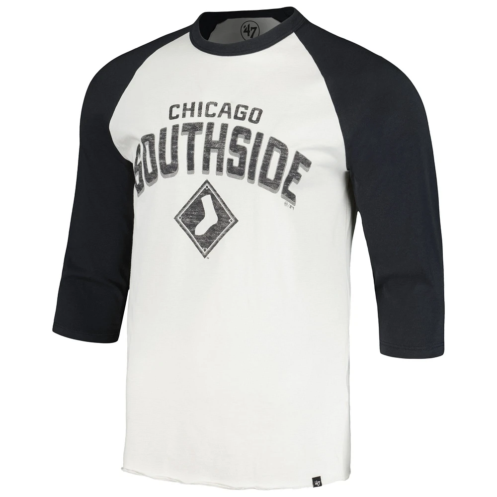 T-shirt '47 crème Chicago White Sox City Connect Crescent Franklin Raglan pour hommes à manches 3/4