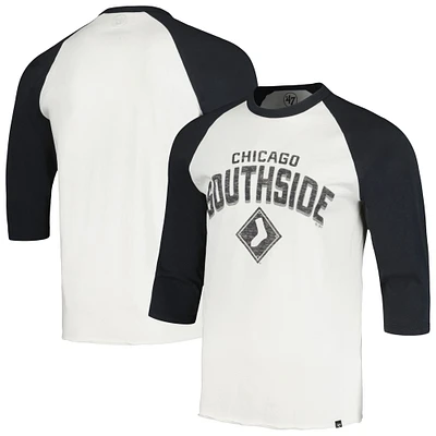 T-shirt '47 crème Chicago White Sox City Connect Crescent Franklin Raglan pour hommes à manches 3/4