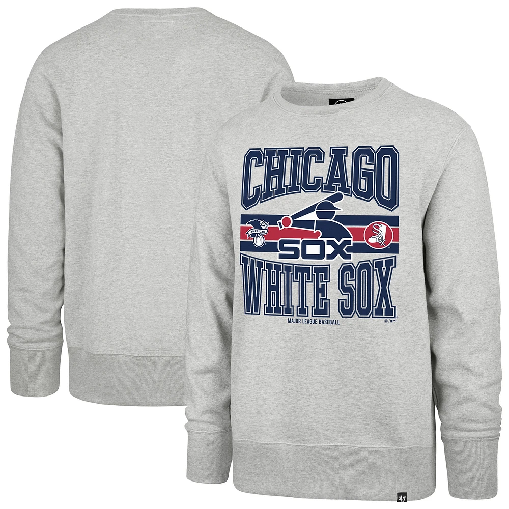 Men's '47  Gray Chicago White Sox Letters Headline Pullover Sweatshirt
