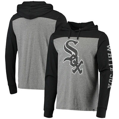 Men's '47 Heathered Gray/Black Chicago White Sox Franklin Wooster Pullover Hoodie