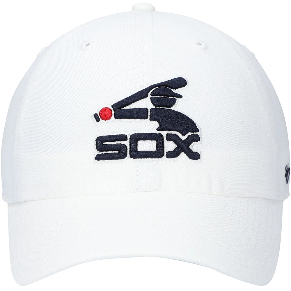 '47 White Chicago White Sox 1976 Logo Cooperstown Collection Clean Up Casquette réglable pour homme