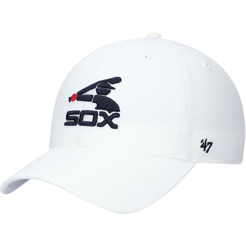 '47 White Chicago White Sox 1976 Logo Cooperstown Collection Clean Up Casquette réglable pour homme