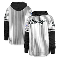 Sweat à capuche blanc double en-tête fines rayures '47 Chicago White Sox pour hommes