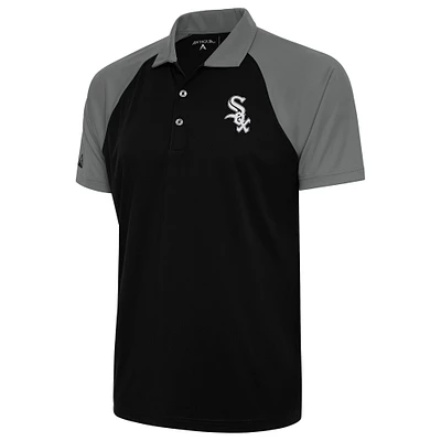 Polo Nova métallisé noir Antigua Chicago White Sox pour homme