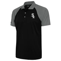 Polo Nova métallisé noir Antigua Chicago White Sox pour homme