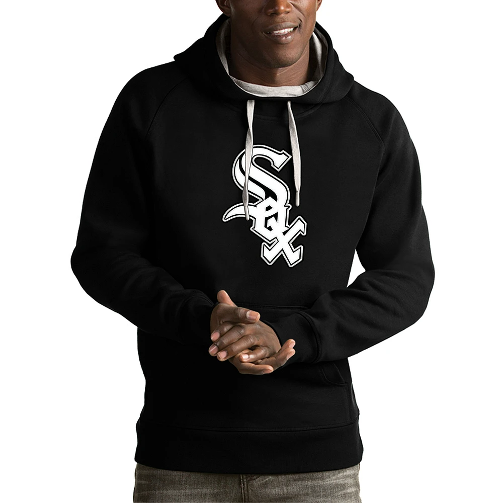 Men's Antigua Black Chicago White Sox Victory Pullover Hoodie
