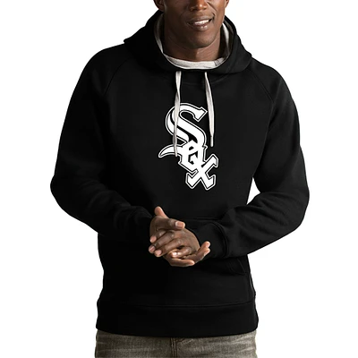 Men's Antigua Black Chicago White Sox Victory Pullover Hoodie