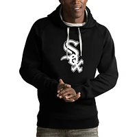 Men's Antigua Black Chicago White Sox Victory Pullover Hoodie