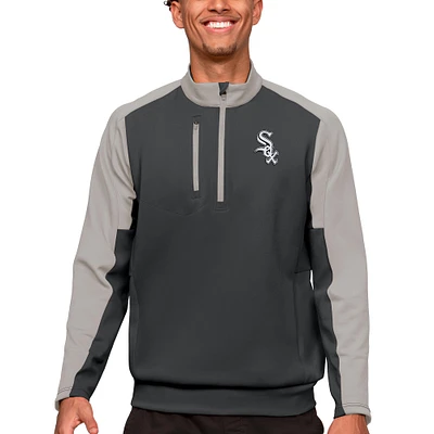 Men's Antigua Charcoal Chicago White Sox Team Quarter-Zip Pullover Top