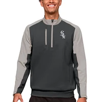 Men's Antigua Charcoal Chicago White Sox Team Quarter-Zip Pullover Top