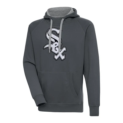 Men's Antigua  Charcoal Chicago White Sox Victory Chenille Pullover Hoodie