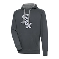 Men's Antigua  Charcoal Chicago White Sox Victory Chenille Pullover Hoodie