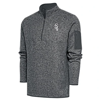 Veste à enfiler glissière quart de tour Chicago White Sox Metallic Fortune pour homme, graphite Antigua