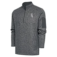 Veste à enfiler glissière quart de tour Chicago White Sox Metallic Fortune pour homme, graphite Antigua