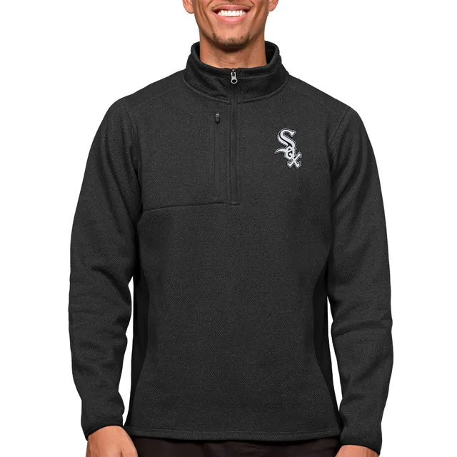 Men's Antigua Black Chicago White Sox Tribute Polo