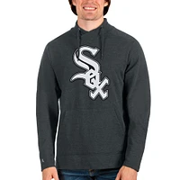 Men's Antigua Heathered Black Chicago White Sox Reward Pullover Sweatshirt
