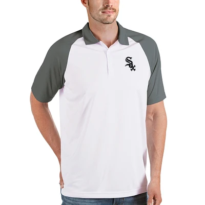 Men's Antigua White/Gray Chicago White Sox Nova Polo