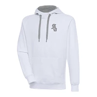Men's Antigua White Chicago Sox Metallic Victory Pullover Hoodie