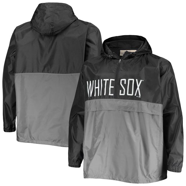 Veste anorak à demi-zip pour hommes, noir/gris, Chicago White Sox Big & Tall Split Body