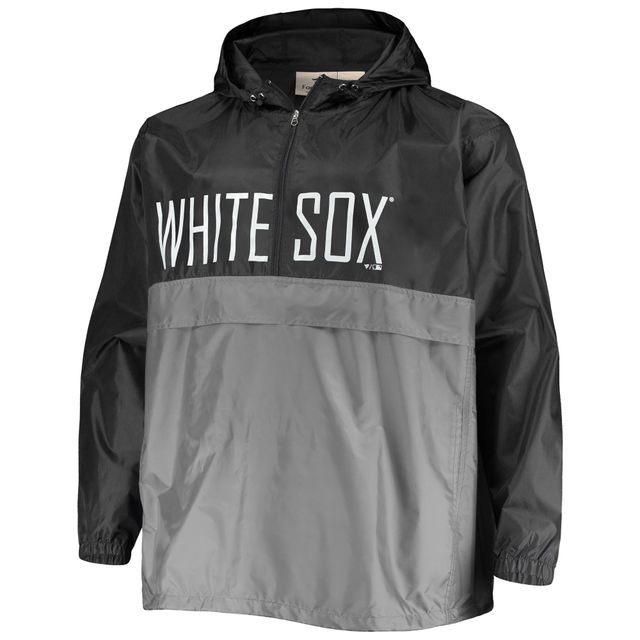 Veste anorak à demi-zip pour hommes, noir/gris, Chicago White Sox Big & Tall Split Body