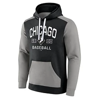 Sweat à capuche noir/gris pour homme Chicago White Sox Chip