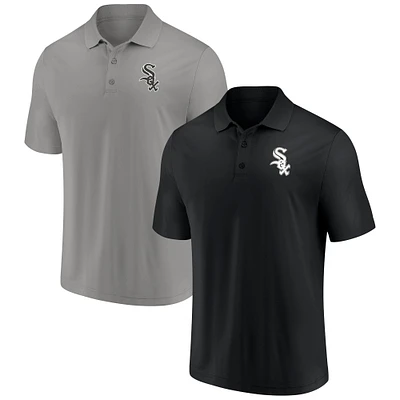 Ensemble polo noir/gris avec logo principal des Chicago White Sox pour homme