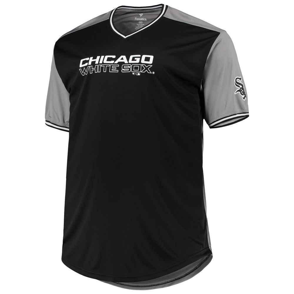 Men's Black/Gray Chicago White Sox Solid V-Neck T-Shirt