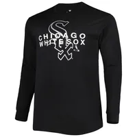 Men's Black Chicago White Sox Big & Tall Long Sleeve T-Shirt