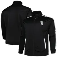 Veste de survêtement en tricot Big & Tall Black Chicago White Sox pour homme avec fermeture éclair intégrale