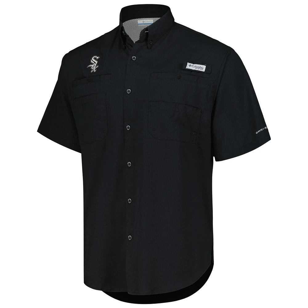 Chemise boutonnée Columbia Black Chicago White Sox Tamiami Omni-Shade pour hommes