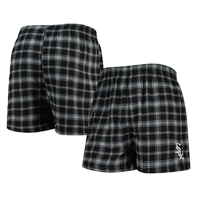 Chicago White Sox Concepts Sport Ledger Flannel Boxers - Black/Gray