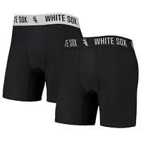 Ensemble de deux boxers Flagship Chicago White Sox Concepts Sport pour hommes, noir/gris